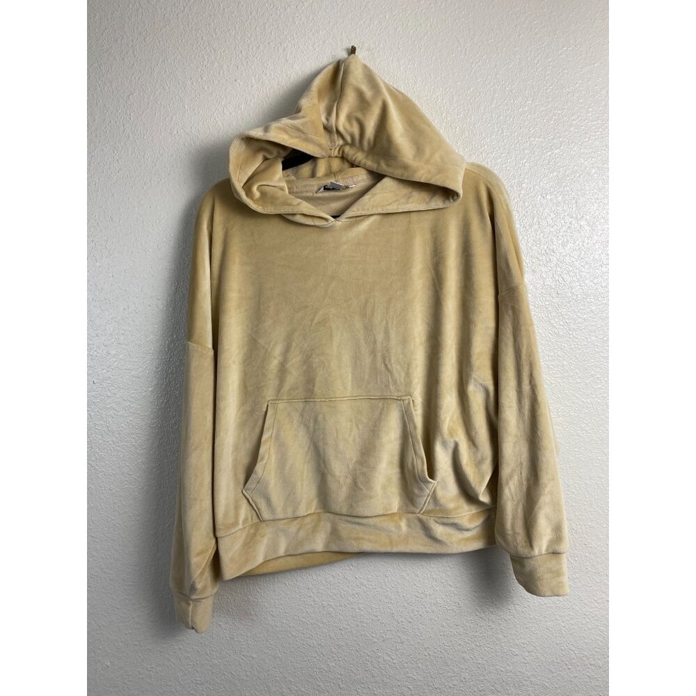American Eagle Yellow Velour Pullover Hoodie Women size Small Y2K Streetwear